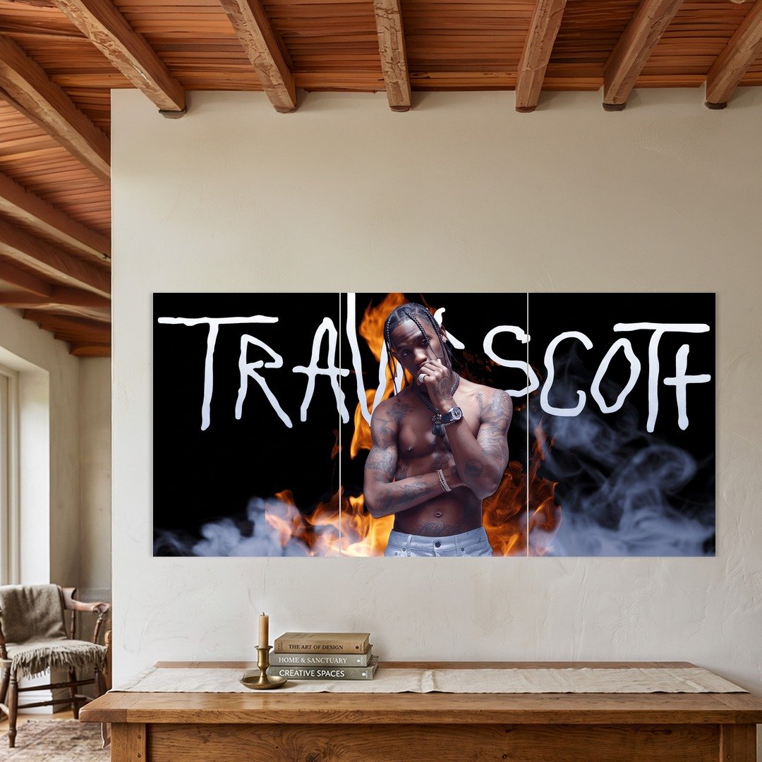 Travis Scott Flame Performance Split Poster