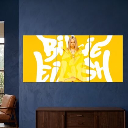 Billie Eilish Yellow Typography Split Poster
