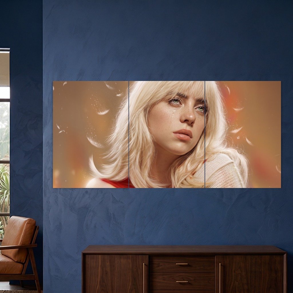 Billie Eilish Blonde Portrait Split Poster