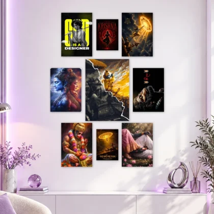 Krishna Shiva and Hanuman Layout Posters