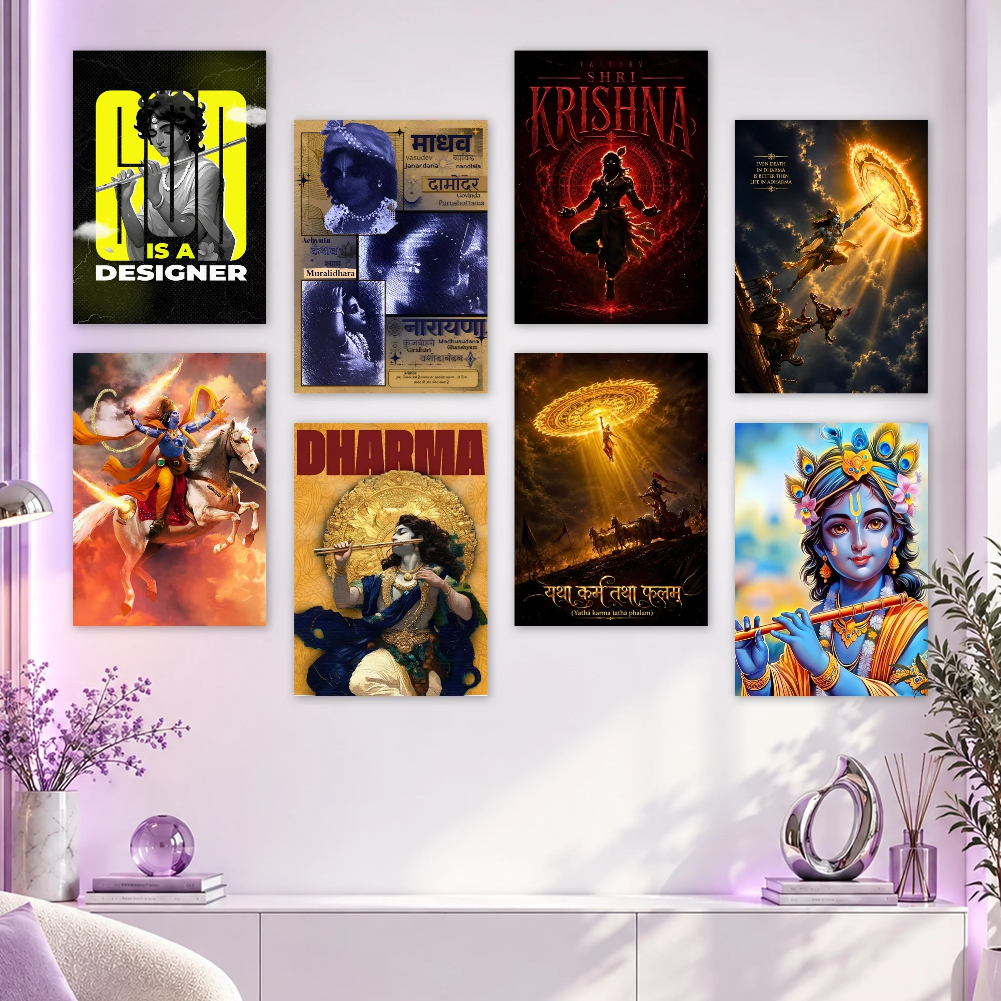 Krishna and Dharma Gallery Set Posters