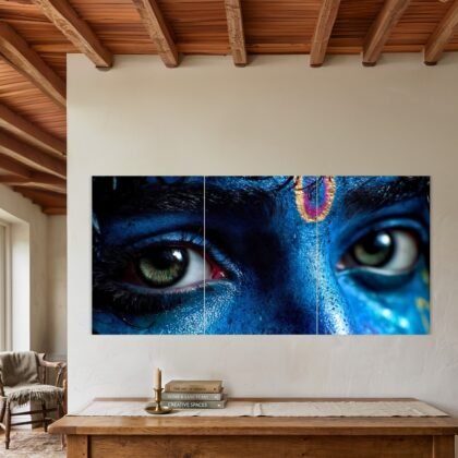 Krishna Peacock Feather Eyes Split Poster