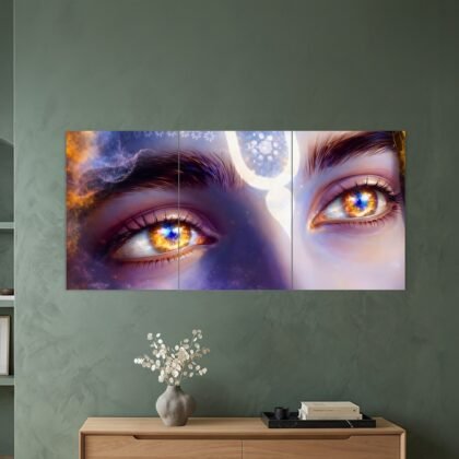Krishna Golden Divine Eyes Split Poster