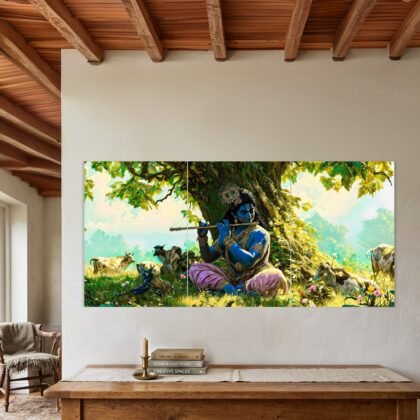 Krishna in Vrindavan Split Poster