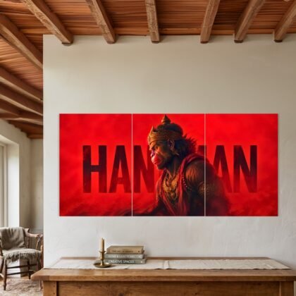 Hanuman Bold Red Typography Split Poster