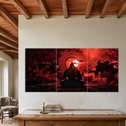 Lord Shiva Red Meditation Split Poster