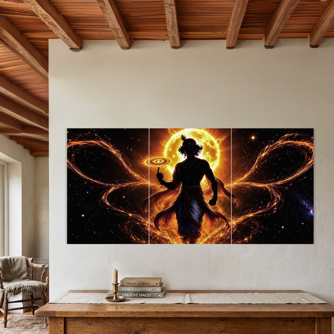 Lord Krishna Sudarshan Chakra Split Poster
