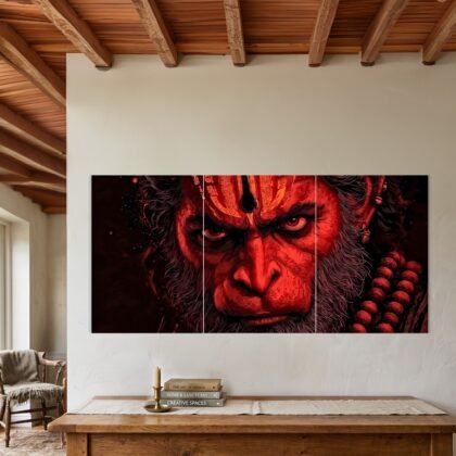 Intense Hanuman Red Face Split Poster