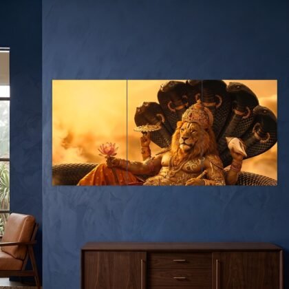 Lord Vishnu Sheshnag Divine Split Poster