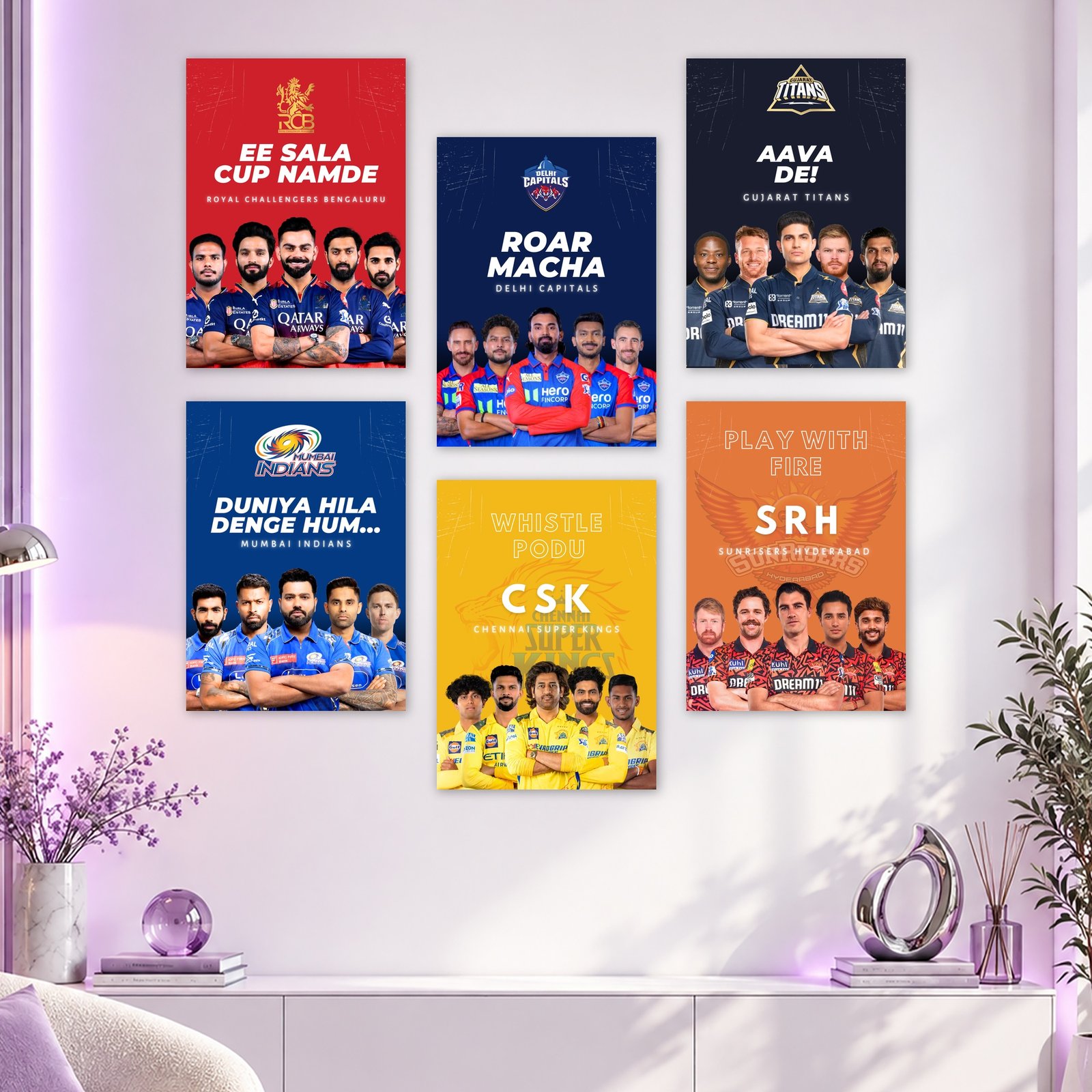 IPL Teams Set Posters