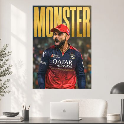 Virat Kohli Monster RCB Cricket Poster