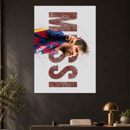 Lionel Messi Barcelona Minimal White Football Poster