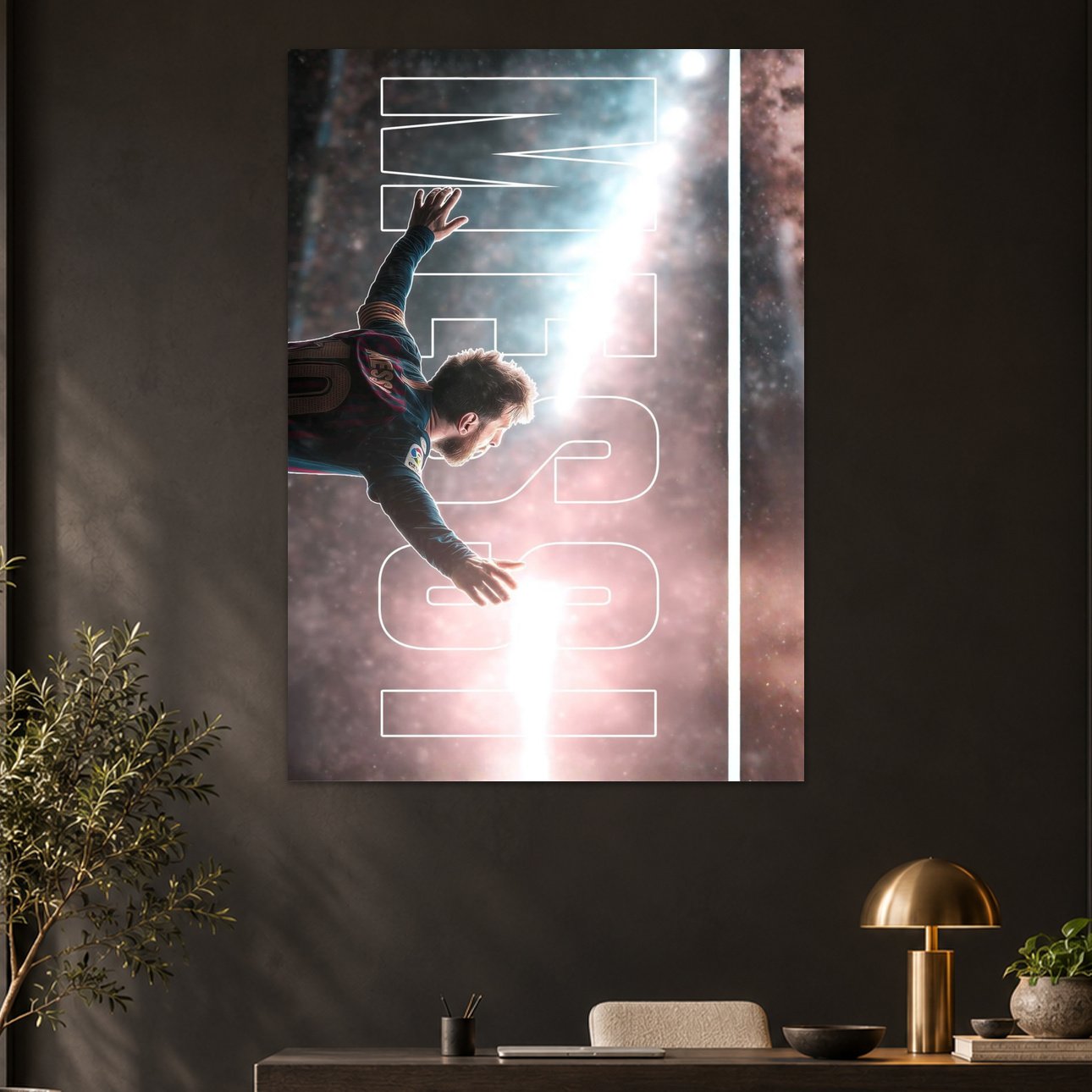 Lionel Messi Barcelona Stadium Celebration Football Poster