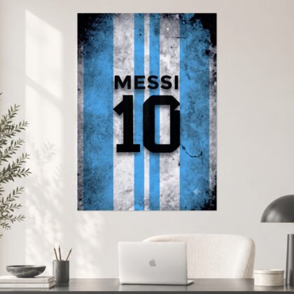 Lionel Messi Argentina Number 10 Football Poster