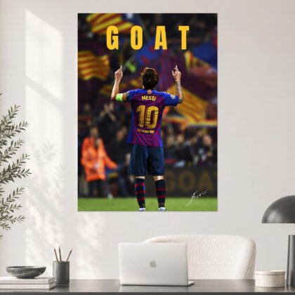 Lionel Messi FC Barcelona GOAT Football Poster