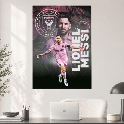 Lionel Messi Inter Miami Football Poster