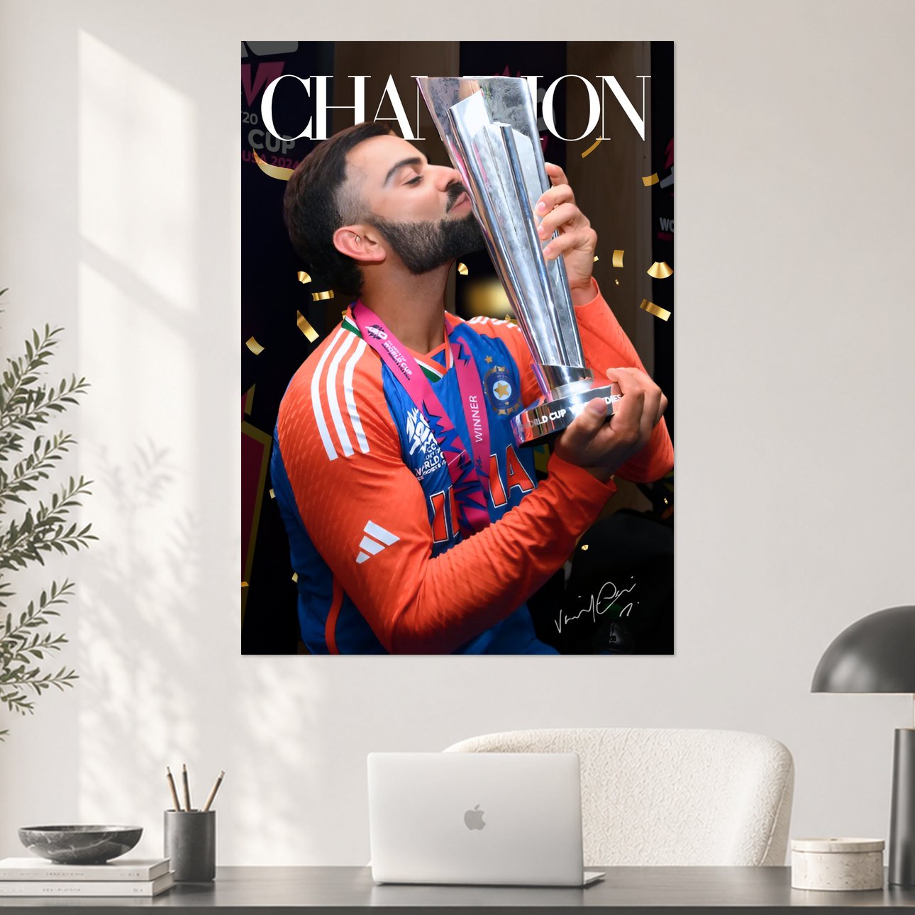 Virat Kohli T20 World Cup Champion Poster