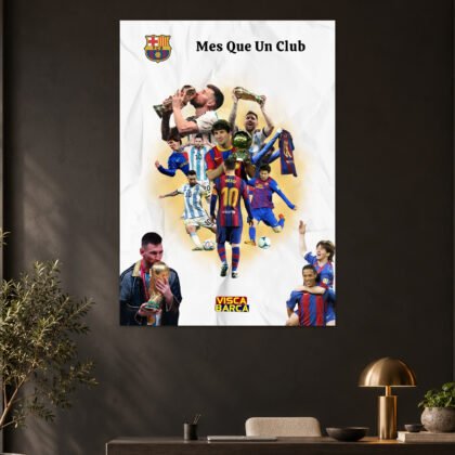 Lionel Messi FC Barcelona Career Collage Poster