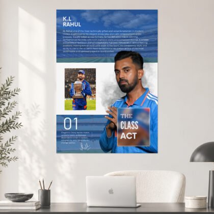 KL Rahul The Class Act Cricket Poster