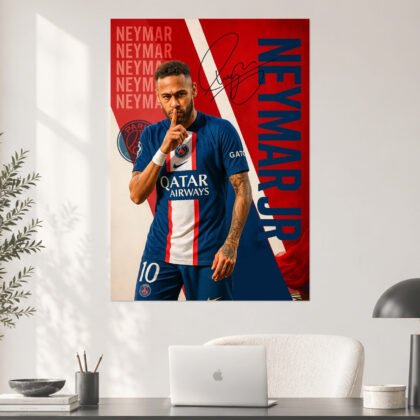 Neymar Jr PSG Number 10 Silence Poster