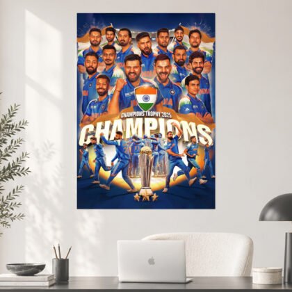 Team India - Champions Trophy 2025 Aesthetic Poster
