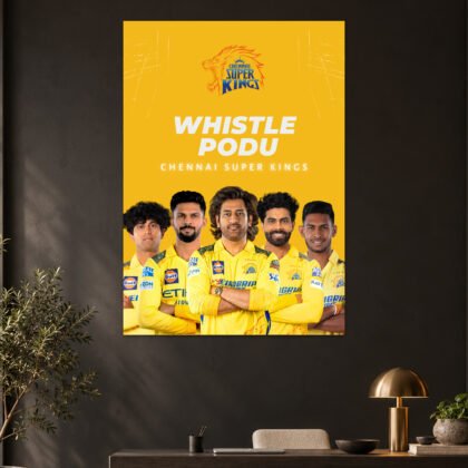 CSK Whistle Podu MS Dhoni IPL Squad Poster