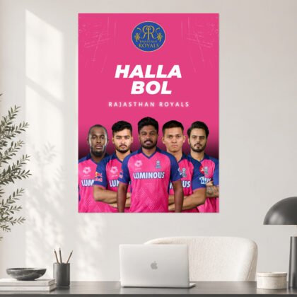 Rajasthan Royals Halla Bol IPL Squad Poster