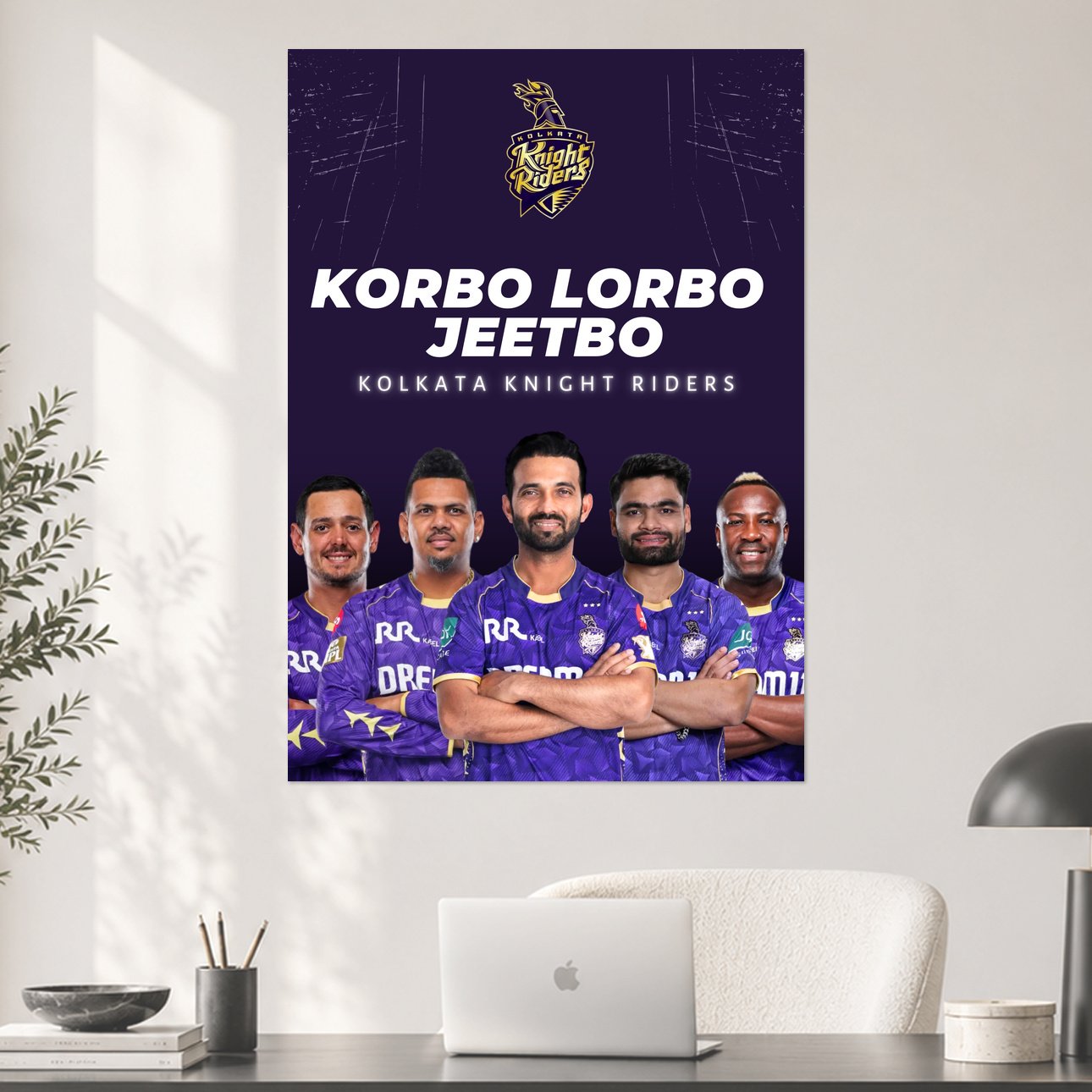 KKR Korbo Lorbo Jeetbo IPL Squad Poster
