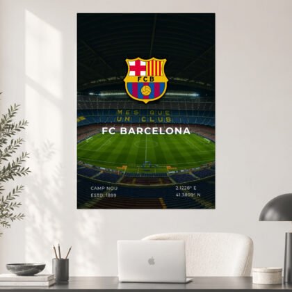 FC Barcelona Camp Nou Crest Stadium Poster