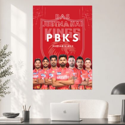 Punjab Kings PBKS Bas Jeetna Hai Team Poster