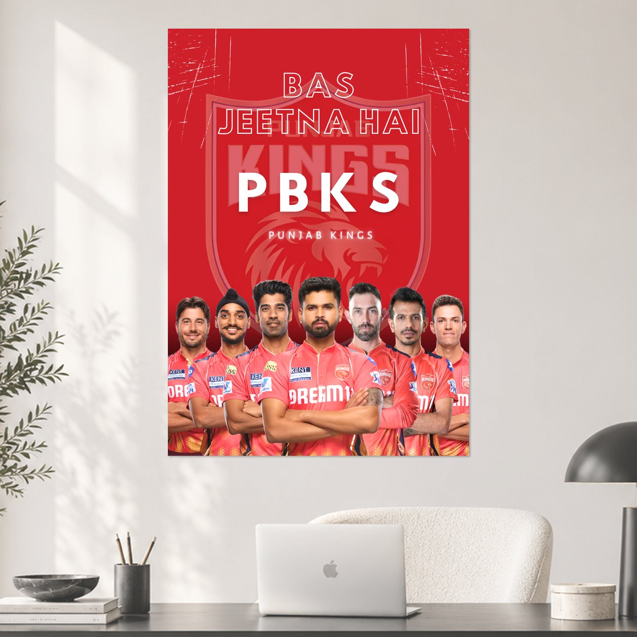 Punjab Kings PBKS Bas Jeetna Hai Team Poster