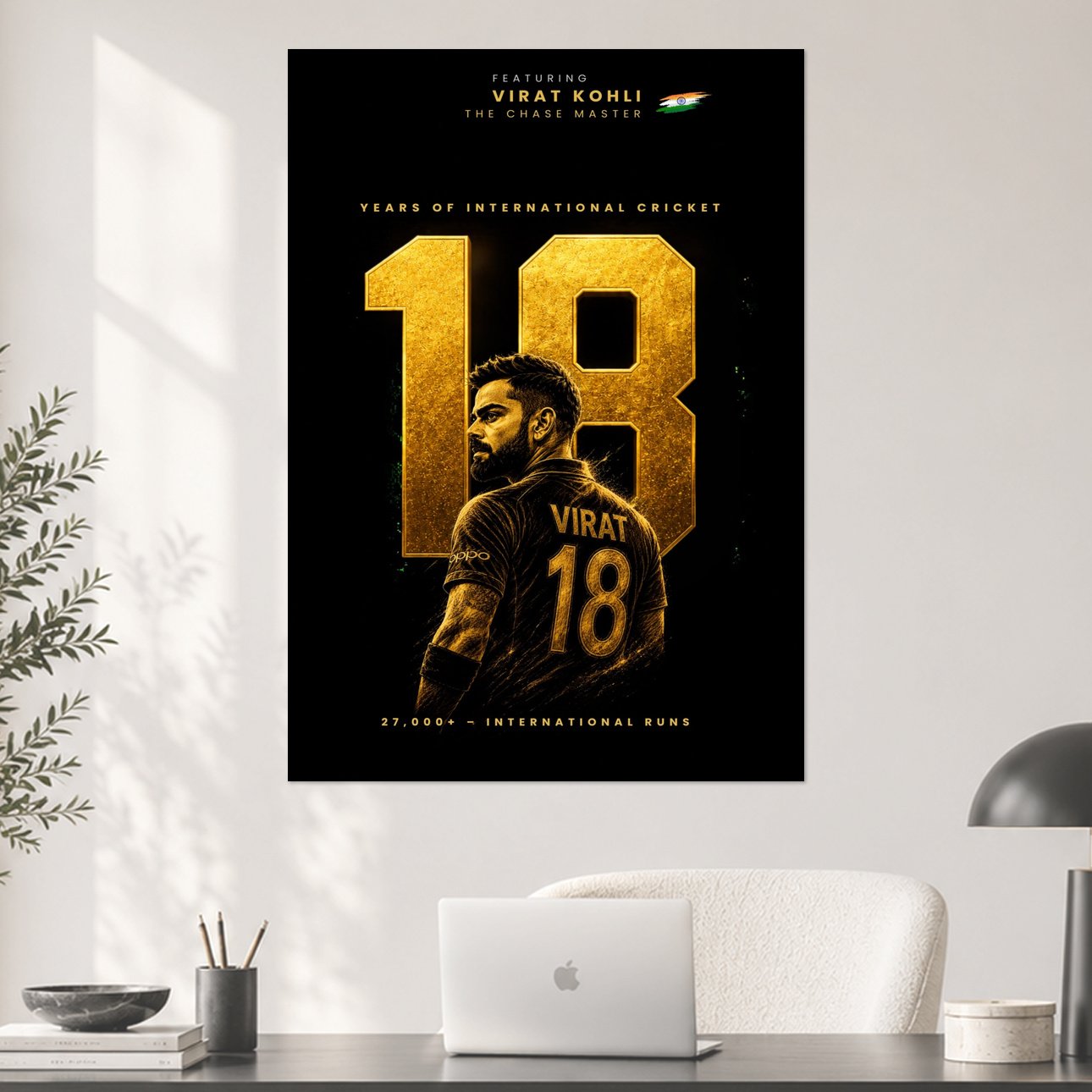 Virat Kohli 18 Years International Cricket Tribute Poster